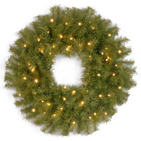 30 in. Pre-Lit Wintry Berry Wreath with LED Lights - National Tree Company