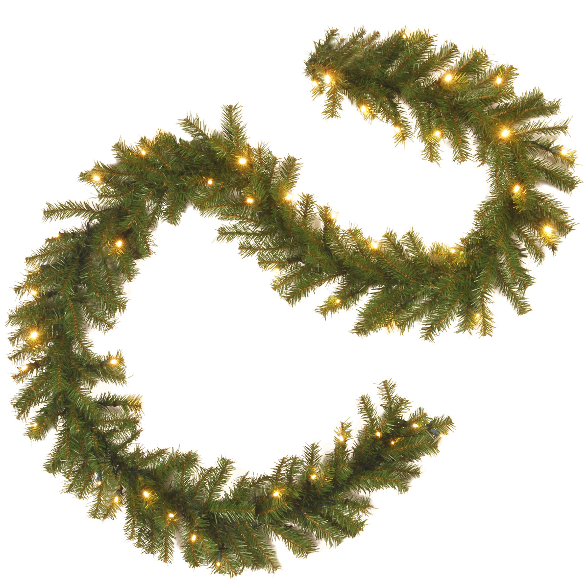 9 ft. Pre-Lit Norwood Fir Garland with Warm White LED Lights - National Tree Company