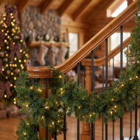 9 ft. Pre-Lit Norwood Fir Garland with Battery Operated Multicolor LED Lights - National Tree Company