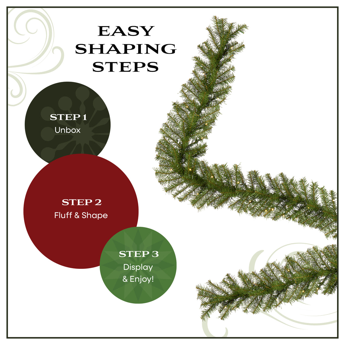 9 ft. Pre-Lit Norwood Fir Garland with Battery Operated Multicolor LED Lights - National Tree Company