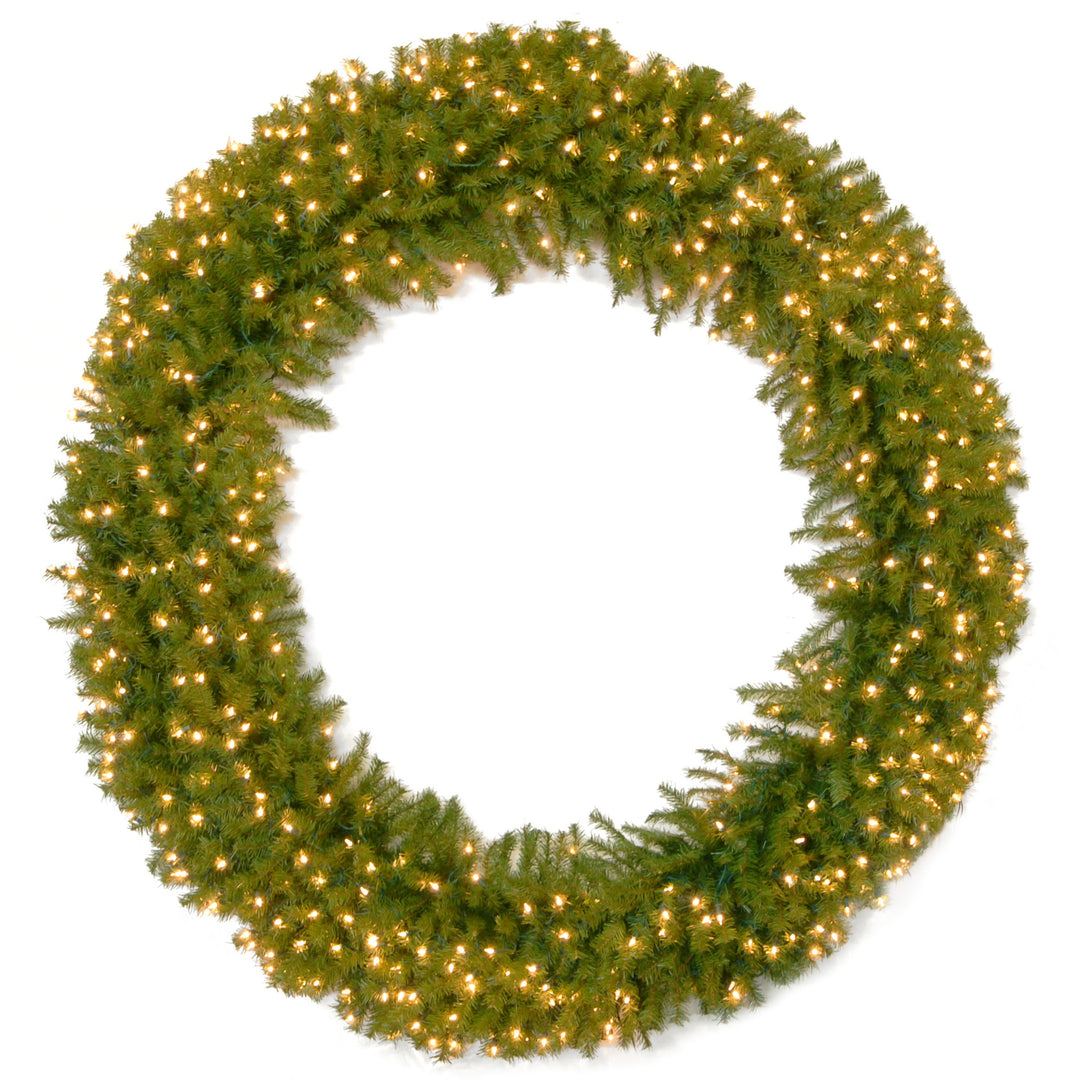 National Tree Company, Pre-Lit Artificial Christmas Wreath, Norwood Fir Deluxe with Clear Lights, Plug In, 72in