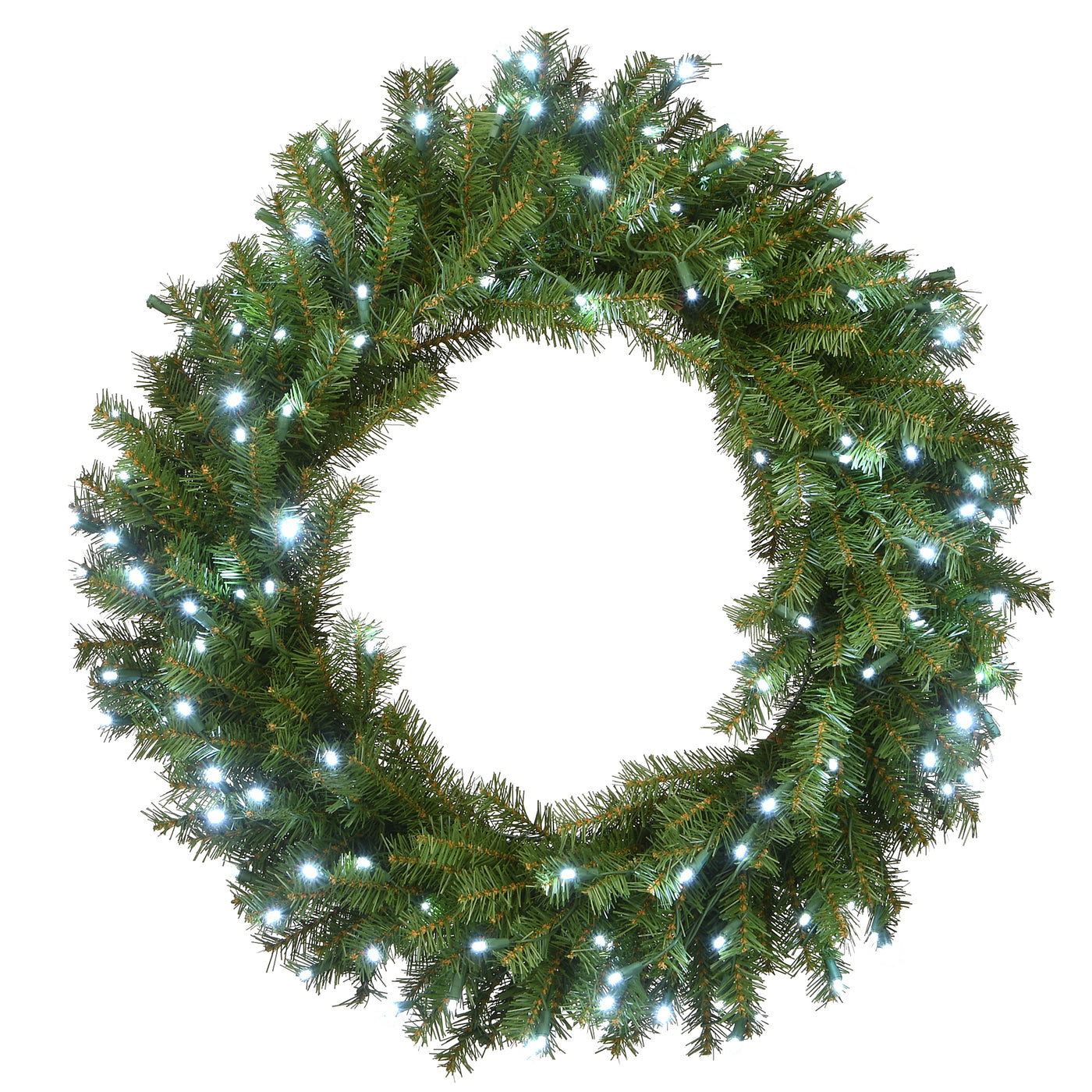 30 in. Pre-Lit Memory-Shape Norwood Fir Wreath with Warm White LED Lights - National Tree Company