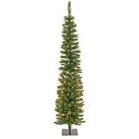 6 ft. Pre-Lit Nooksack Fir Pencil Slim Tree with LED Lights - National Tree Company