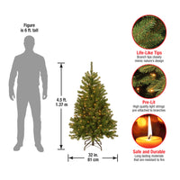 4.5 ft. Pre-Lit North Valley Spruce Tree with Clear Lights, Plug-In - National Tree Company