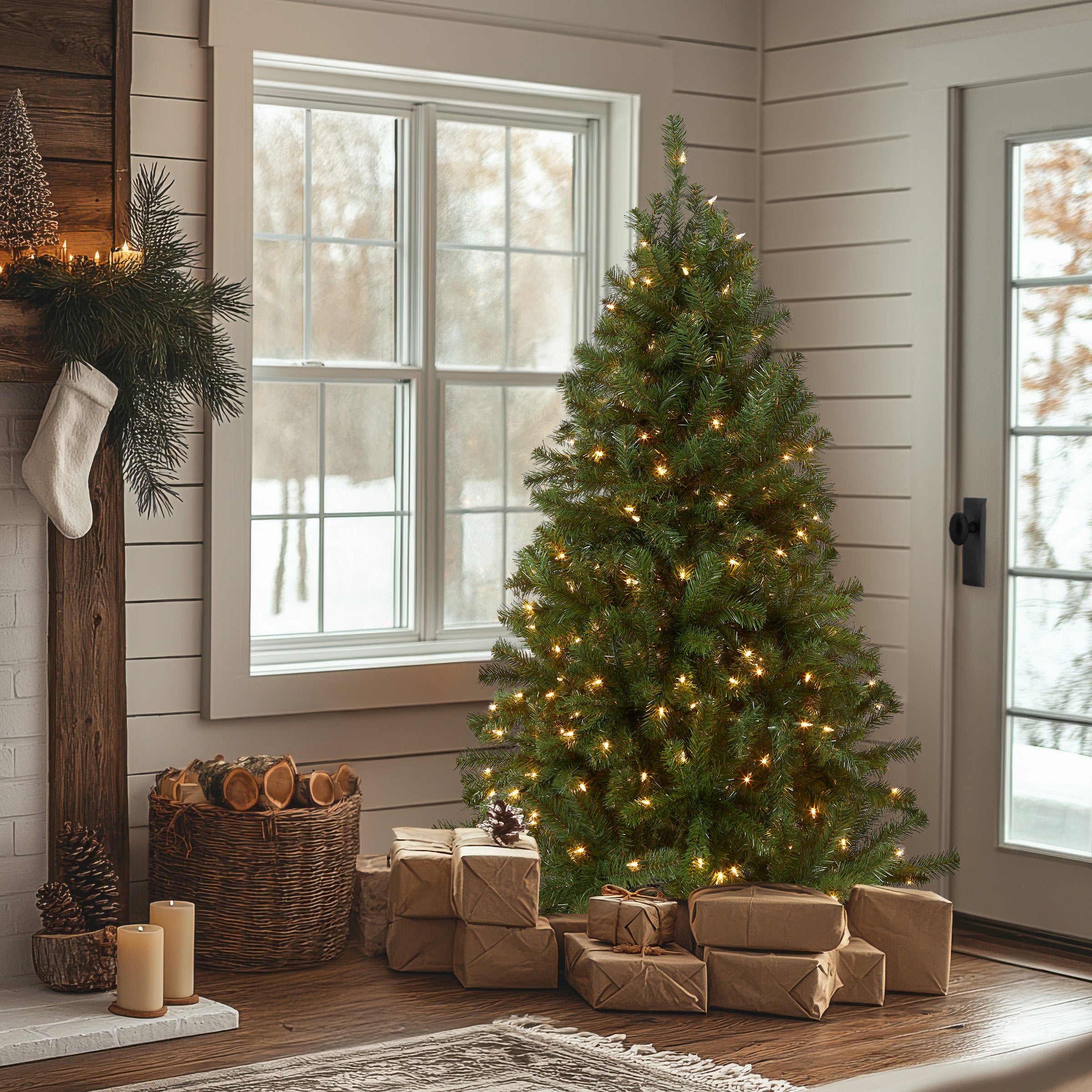 新品未使用 National Tree Company クリスマスツリー 7ft 7 ft. Pre-Lit North Valley Spruce Tree with 700 Clear Lights