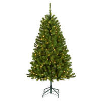 5 ft. Pre-Lit North Valley Spruce Hinged Tree with Clear LED Lights, Plug-In - National Tree Company
