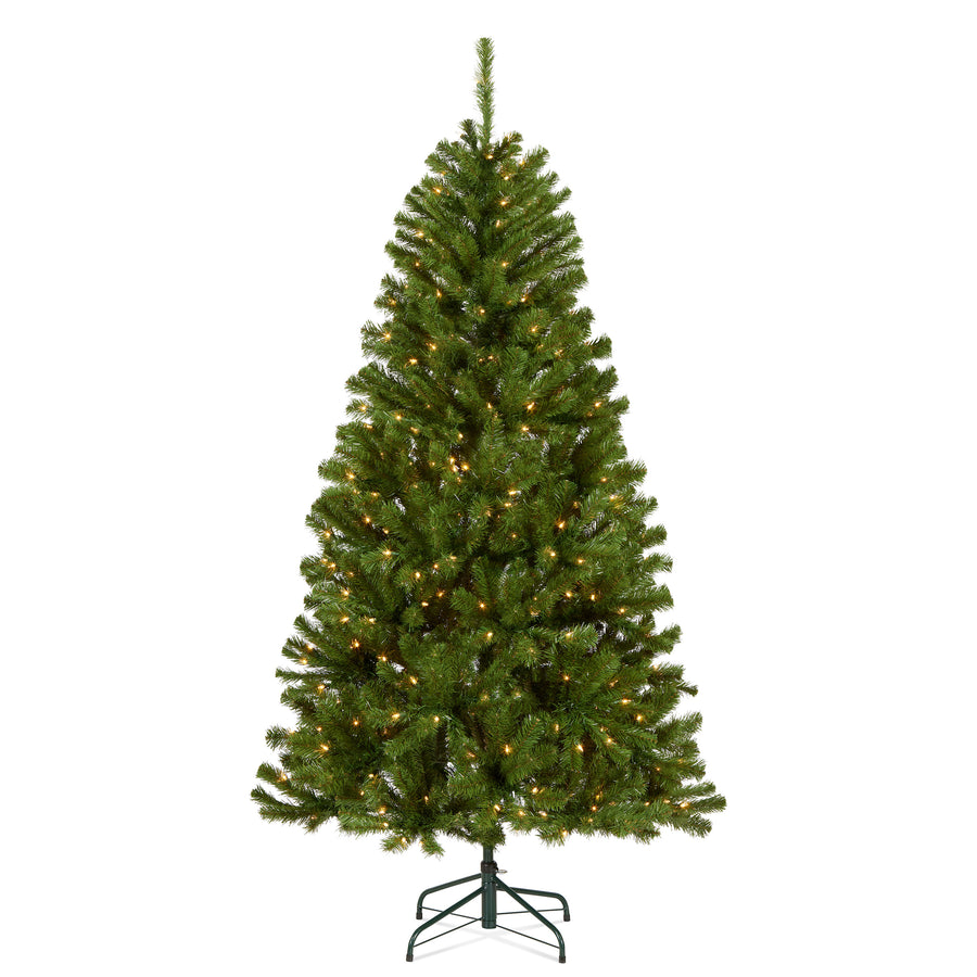 6 ft. Pre-Lit North Valley Spruce Hinged Tree with Clear Lights - National Tree Company