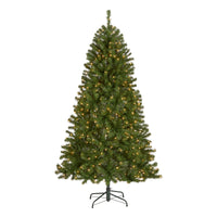 6.5 ft. Pre-Lit North Valley Spruce Tree with Clear Lights - National Tree Company