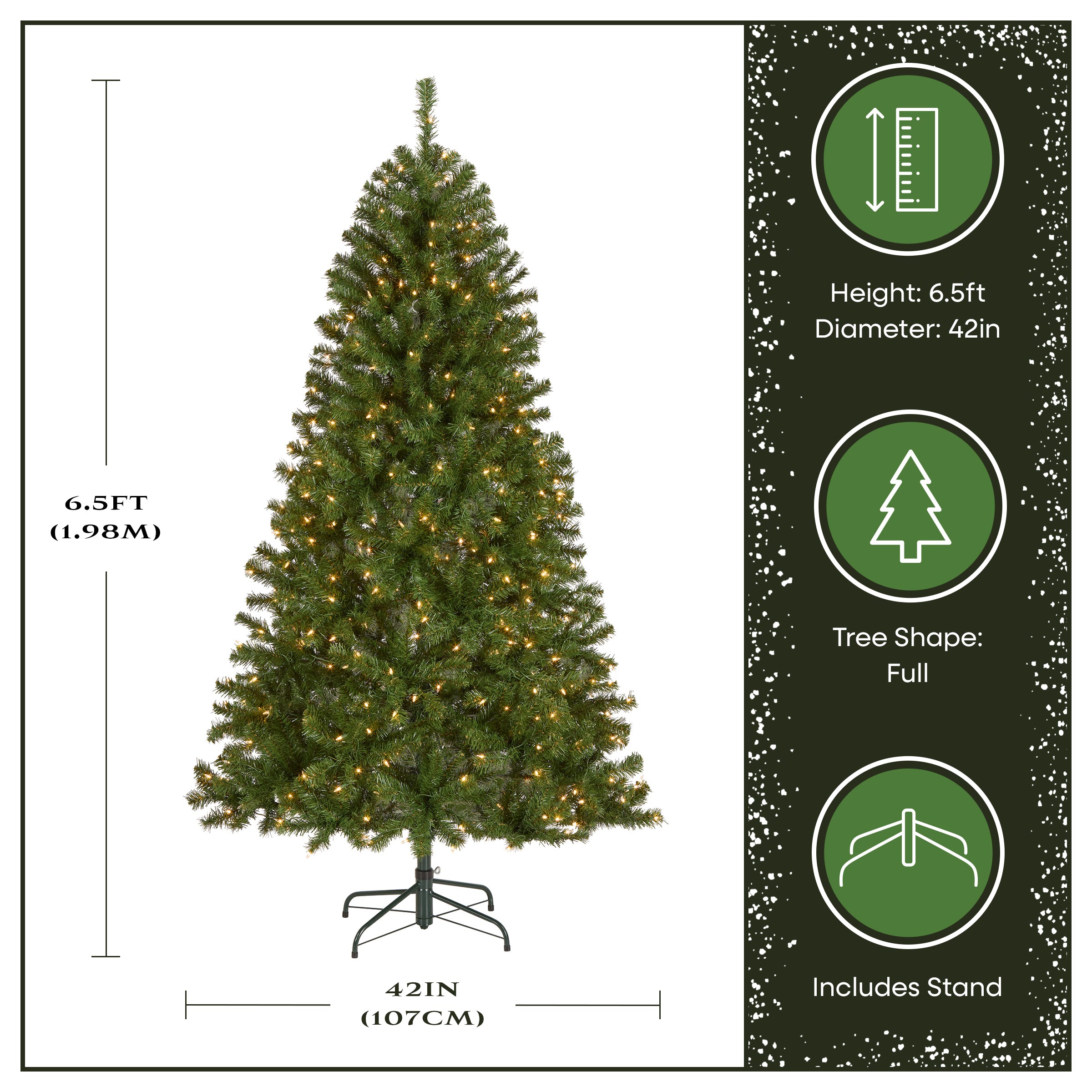 6.5 ft. Pre-Lit North Valley Spruce Tree with Clear Lights, Plug