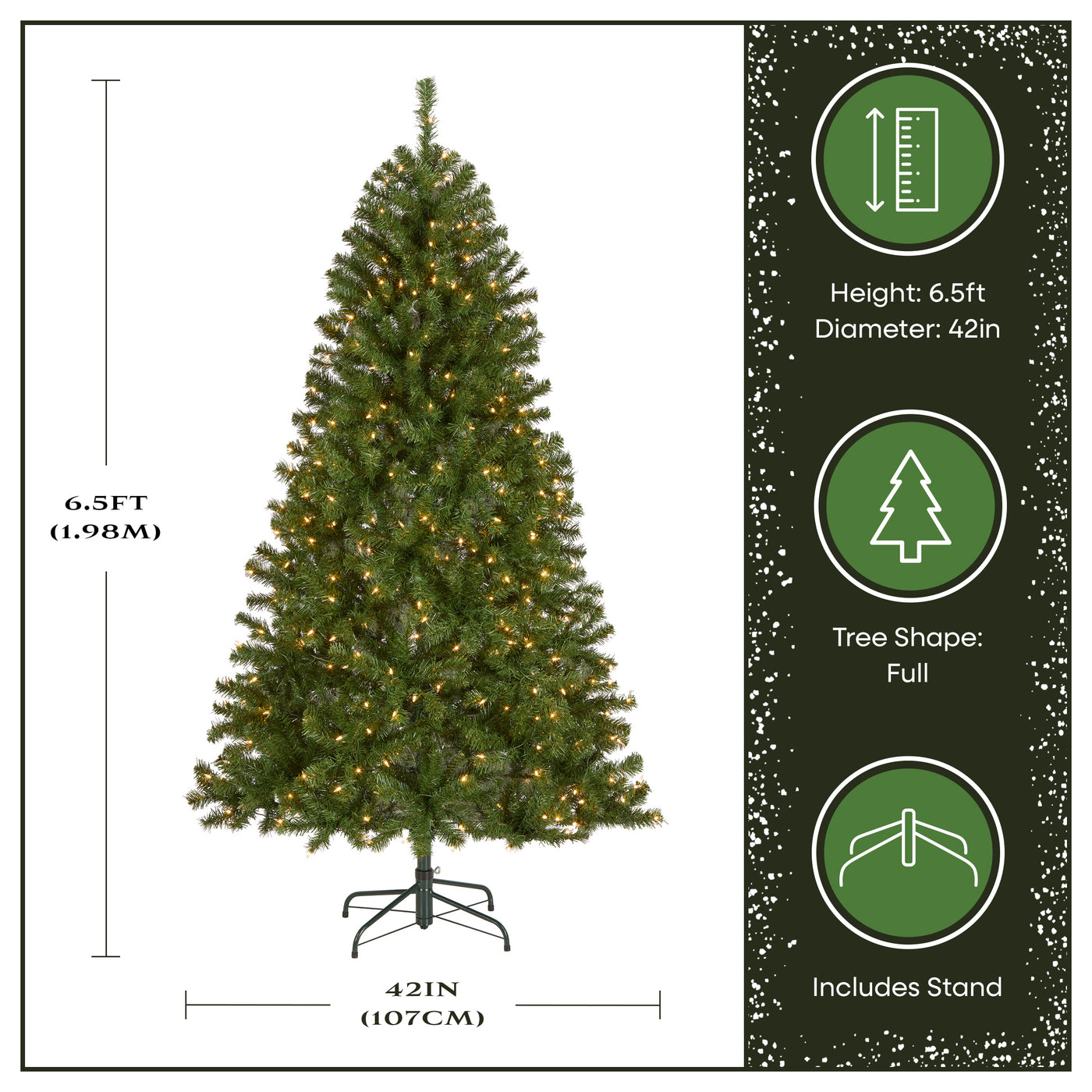 6.5 ft. Pre-Lit North Valley Spruce Tree with Clear Lights - National Tree Company