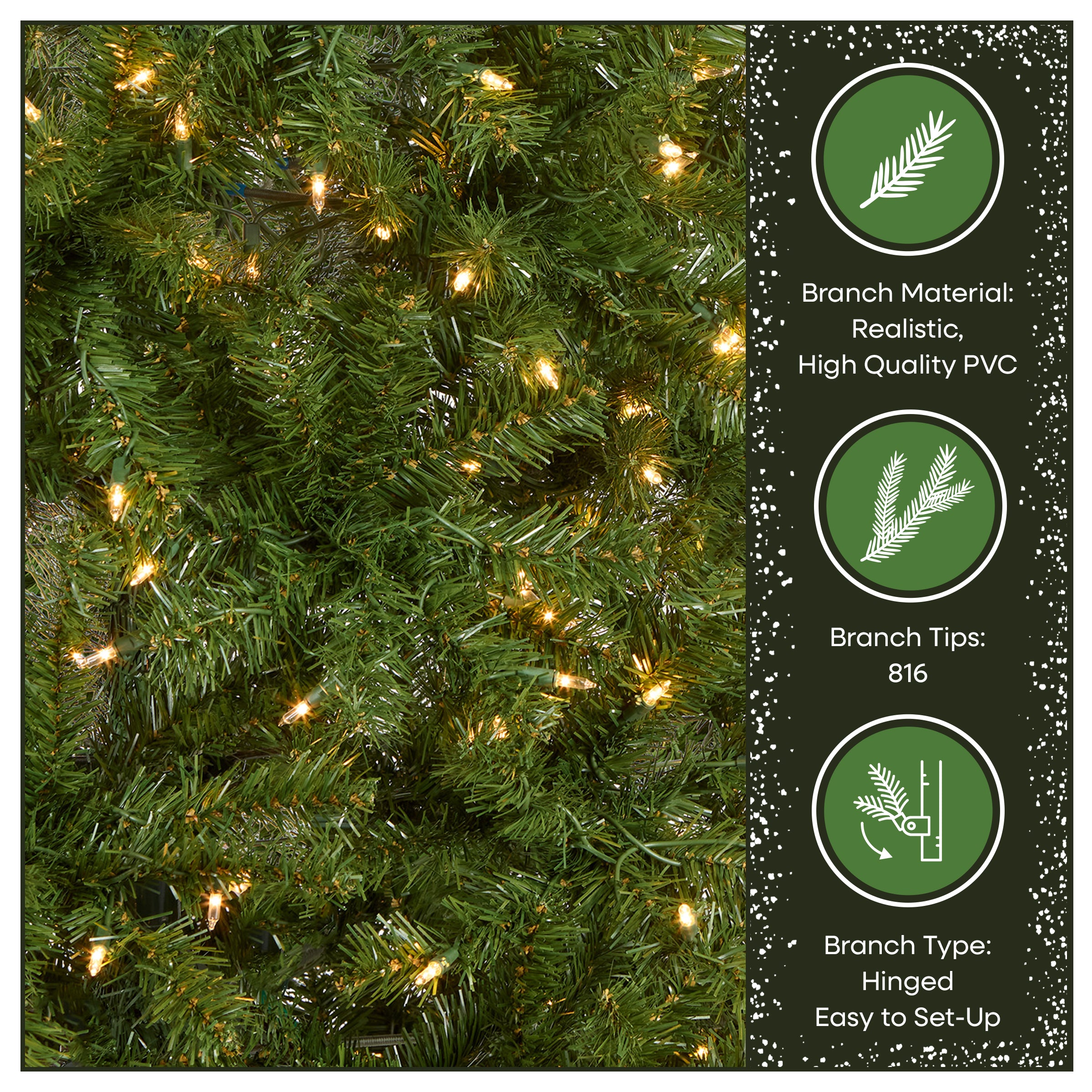 6.5 ft. Pre-Lit North Valley Spruce Tree with Clear Lights, Plug
