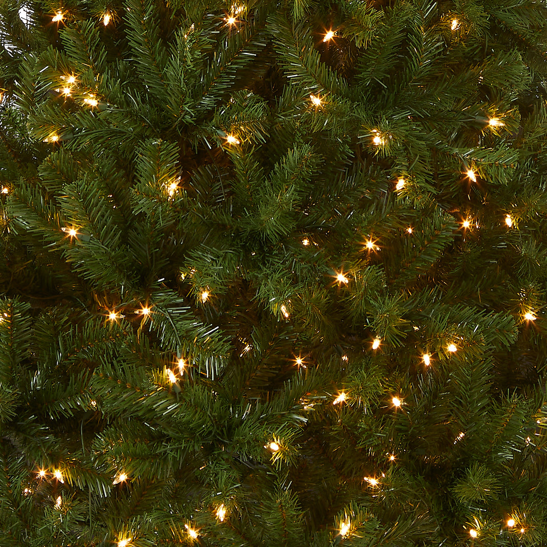 National Tree Company Pre-Lit Artificial Full Christmas Tree, Green, North Valley Spruce, Clear Lights, Includes Stand, 6.5 Feet