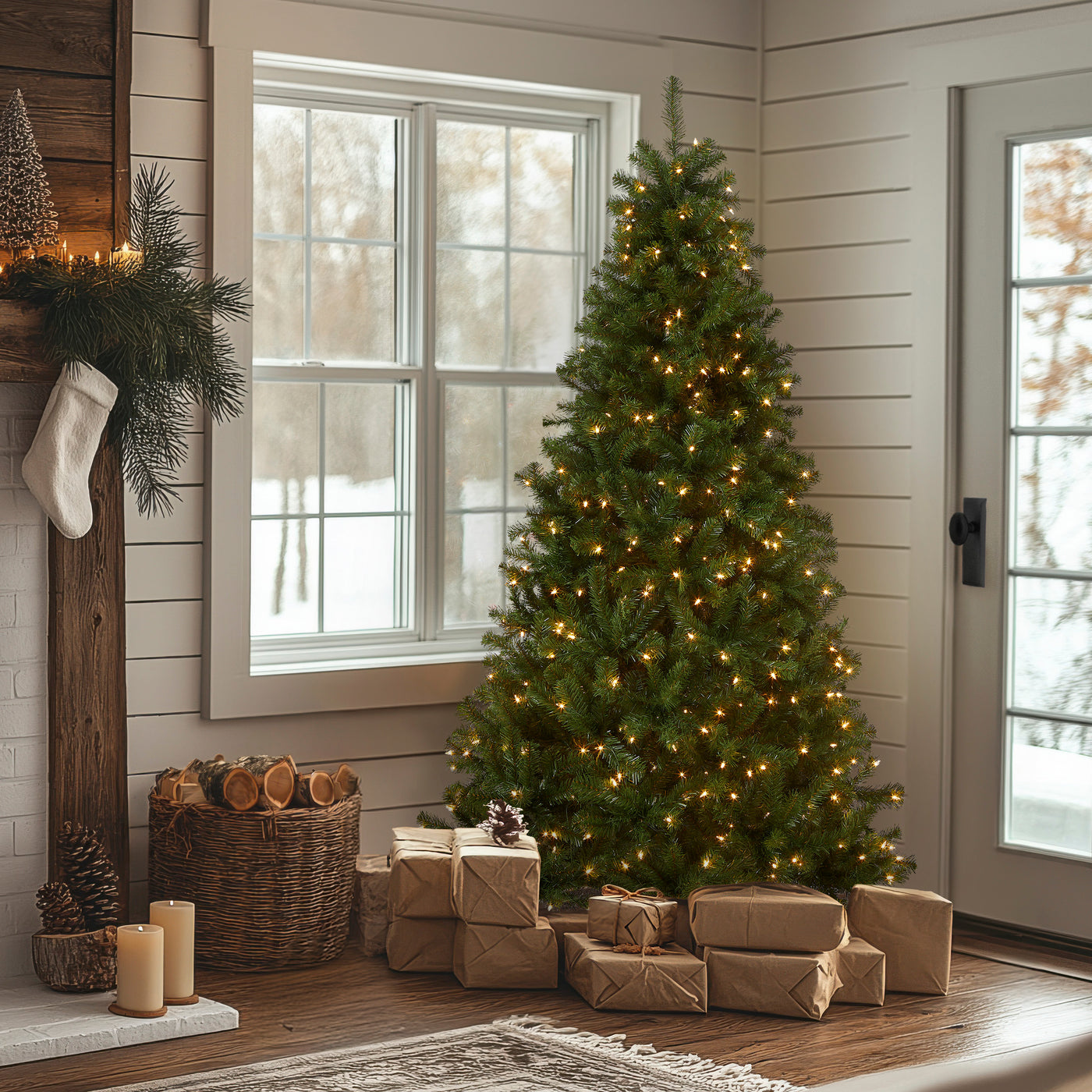 7 ft. Pre-Lit North Valley Spruce Tree with 500 Clear Lights, Plug-In - National Tree Company