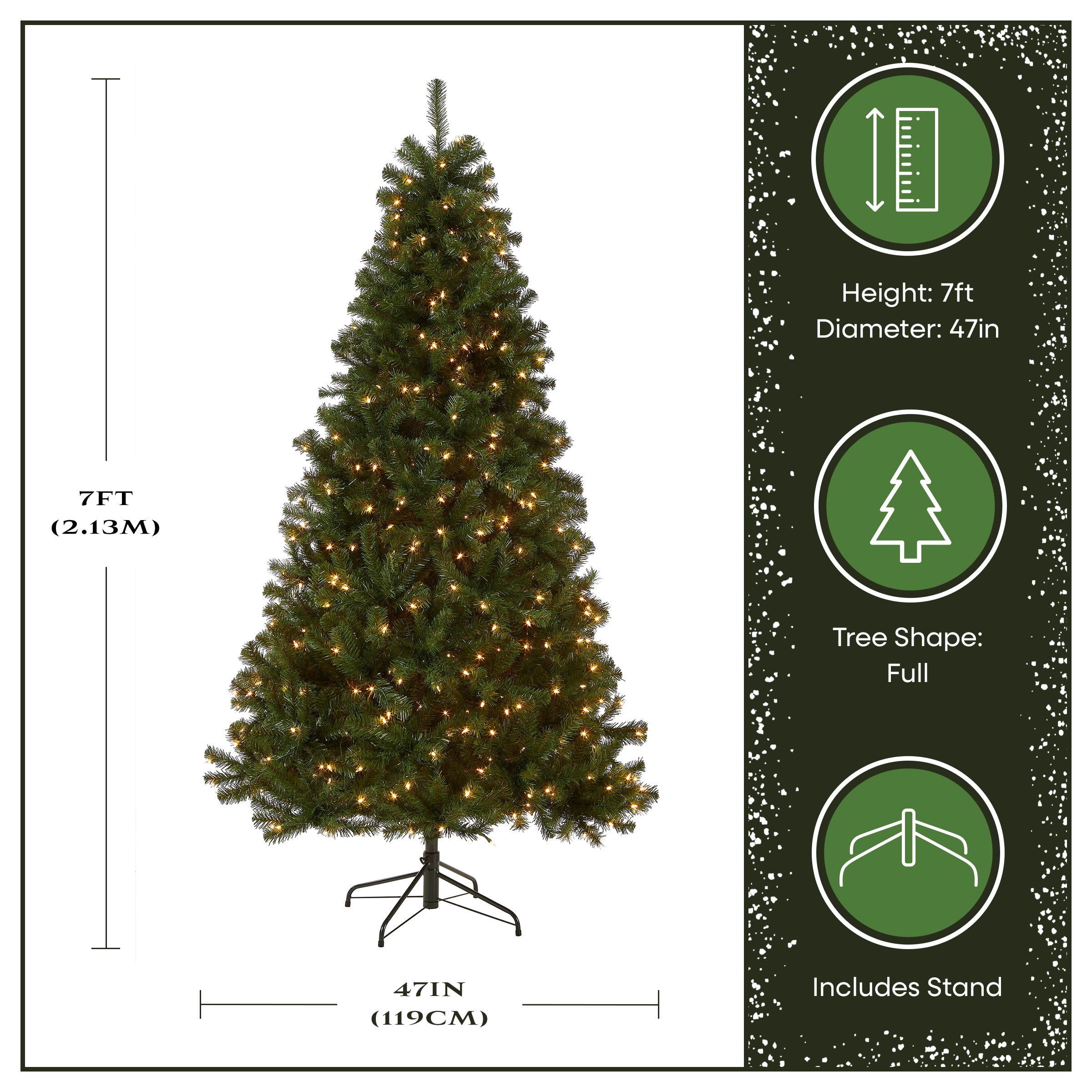 7 ft. Pre-Lit North Valley Spruce Tree with 500 Clear Lights, Plug