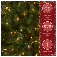 7 ft. Pre-Lit North Valley Spruce Tree with 500 Clear Lights, Plug-In - National Tree Company