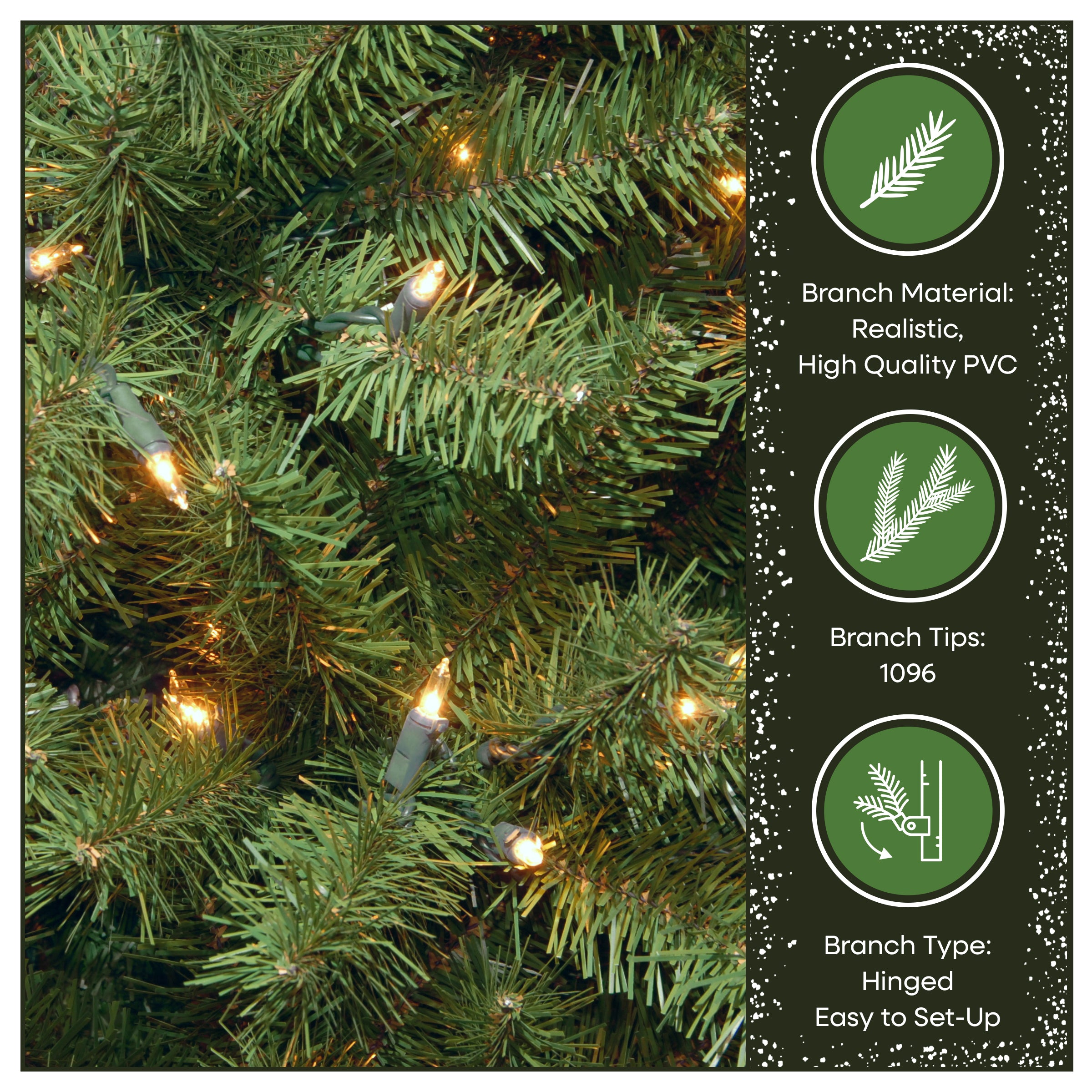 7 ft. Pre-Lit North Valley Spruce Tree with 500 Clear Lights, Plug
