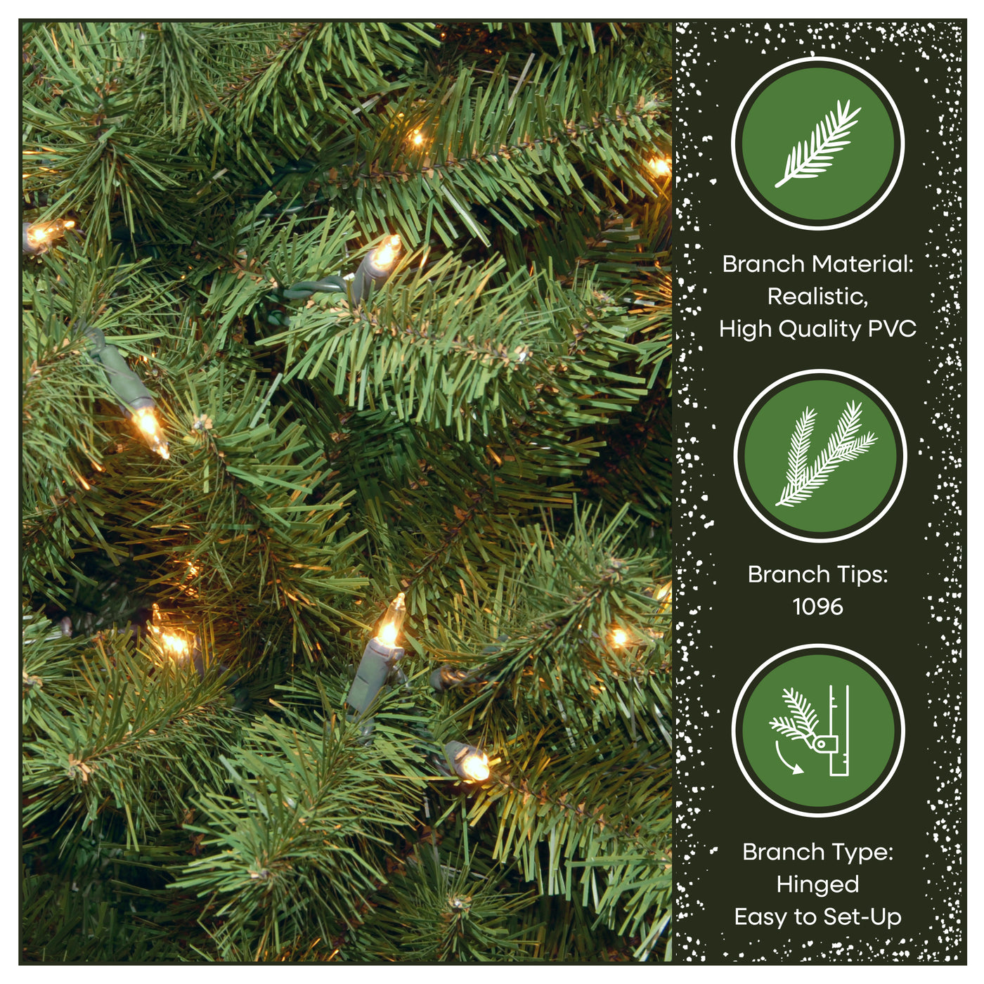 7 ft. Pre-Lit North Valley Spruce Tree with 500 Clear Lights, Plug-In - National Tree Company