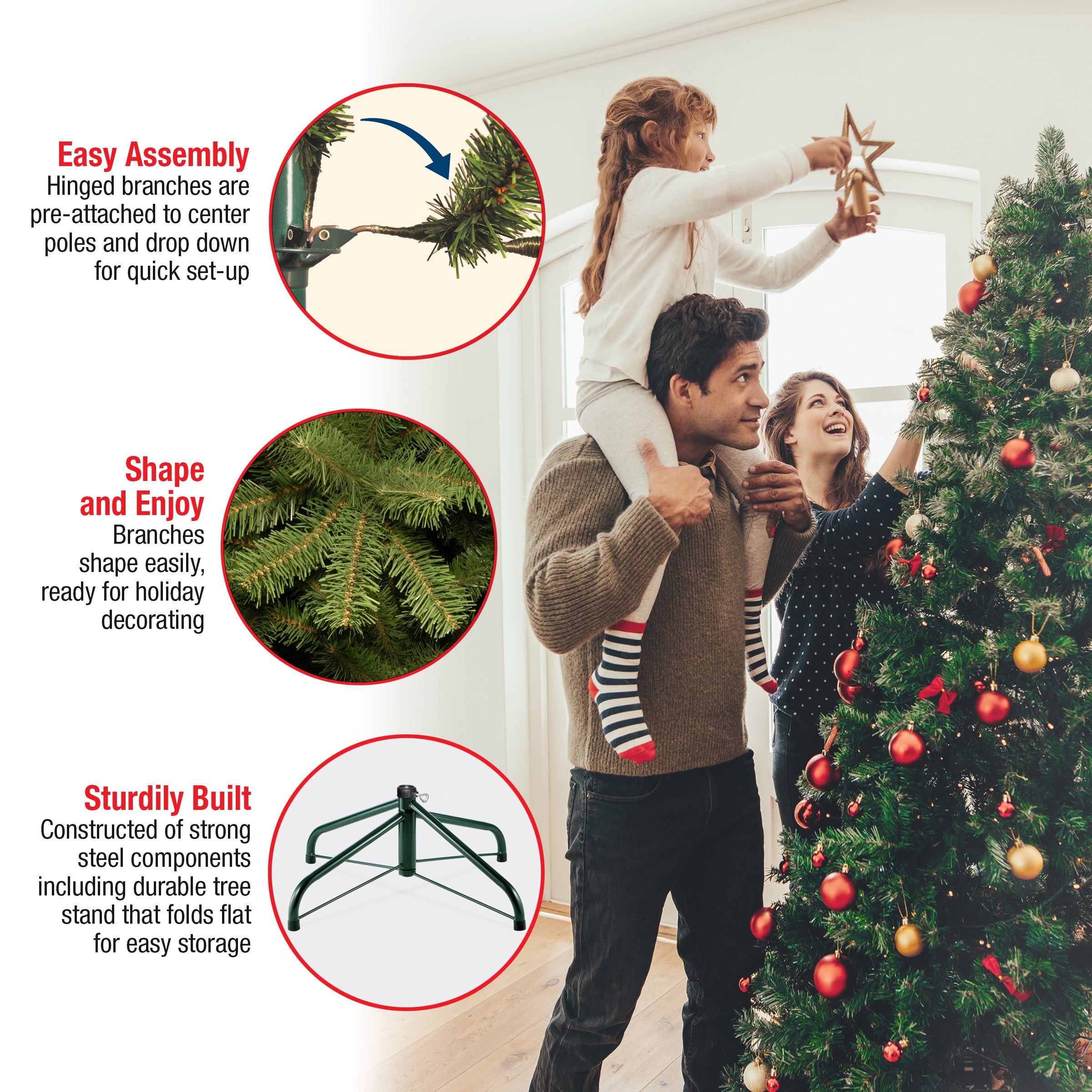 7.5 ft. Pre-Lit North Valley Spruce Tree with Clear Lights, Plug