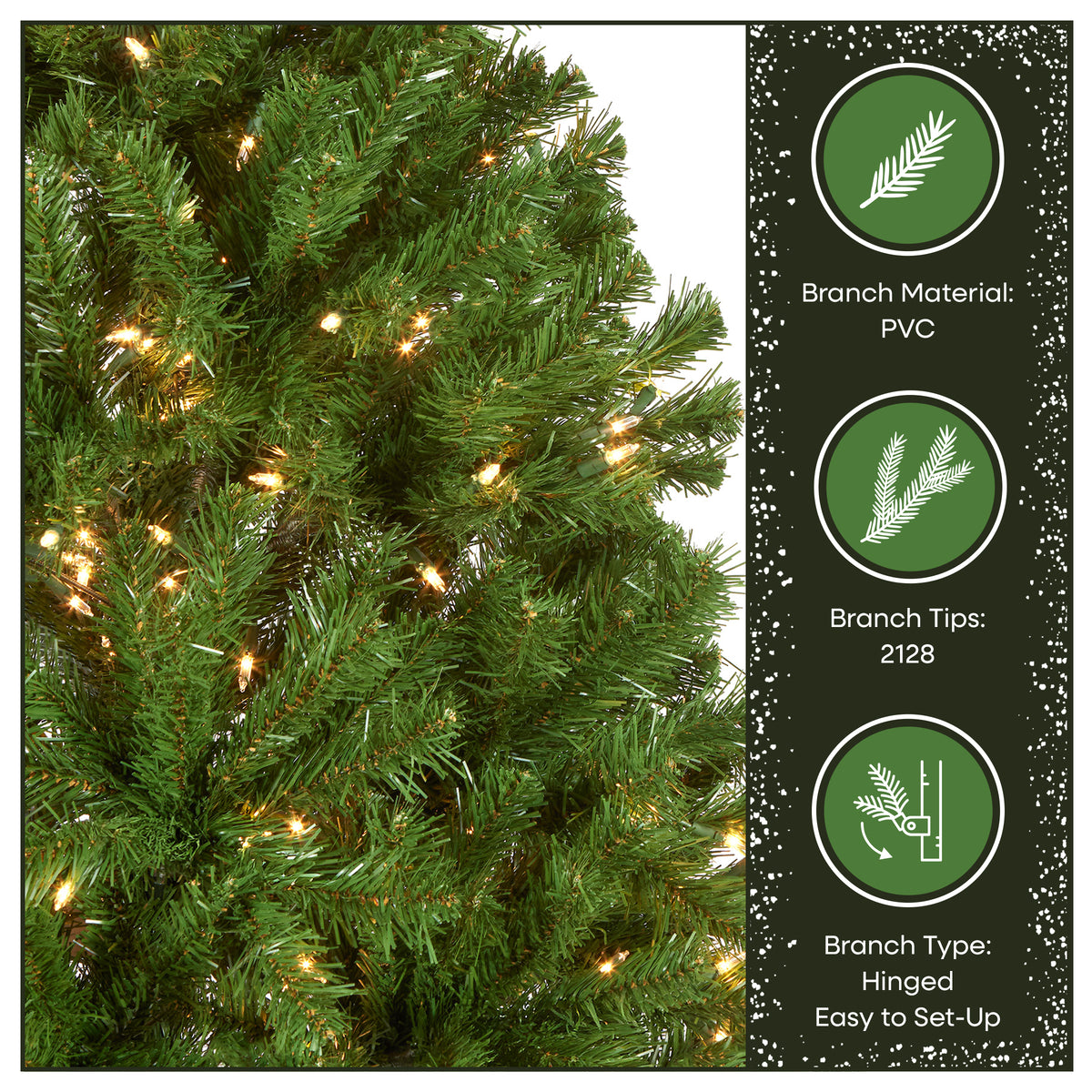 9 ft. Pre-Lit North Valley Spruce Hinged Tree with Clear Lights - National Tree Company