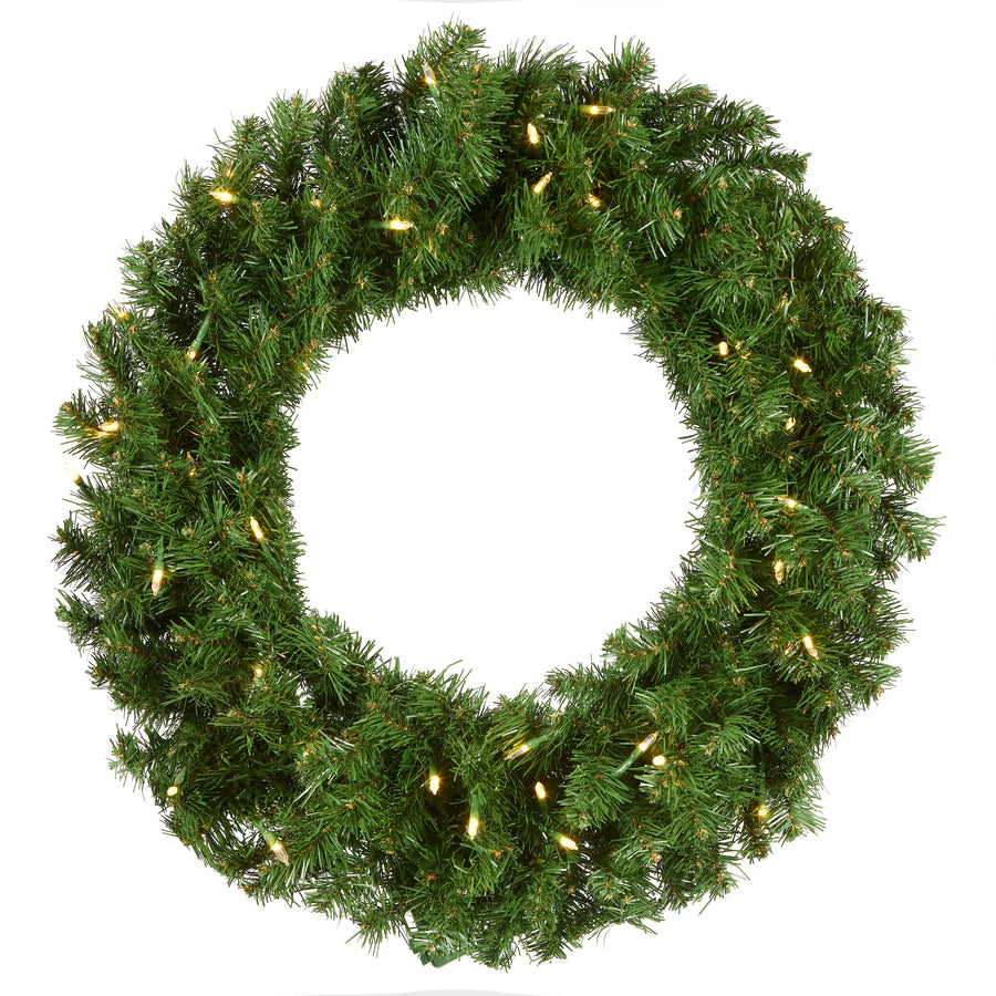 24 in. Pre-Lit North Valley Spruce Wreath with Dual Color LED Lights - National Tree Company