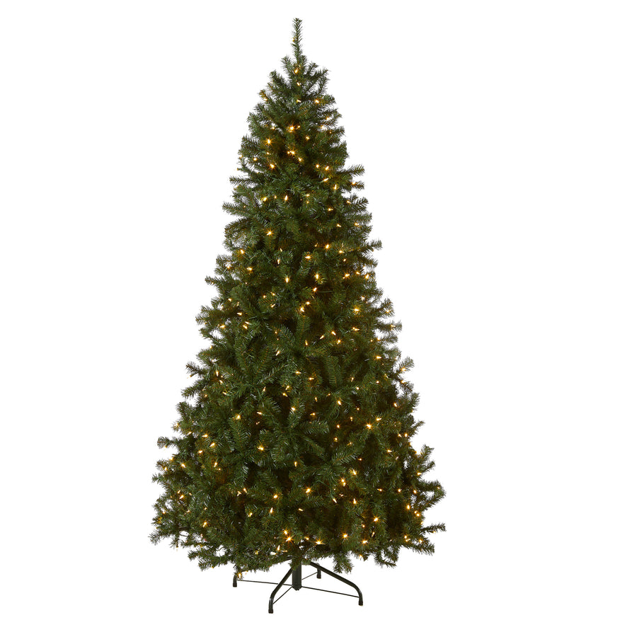 7.5 ft. Pre-Lit North Valley Spruce Hinged Tree with Dual Color LED Lights, Plug-In - National Tree Company