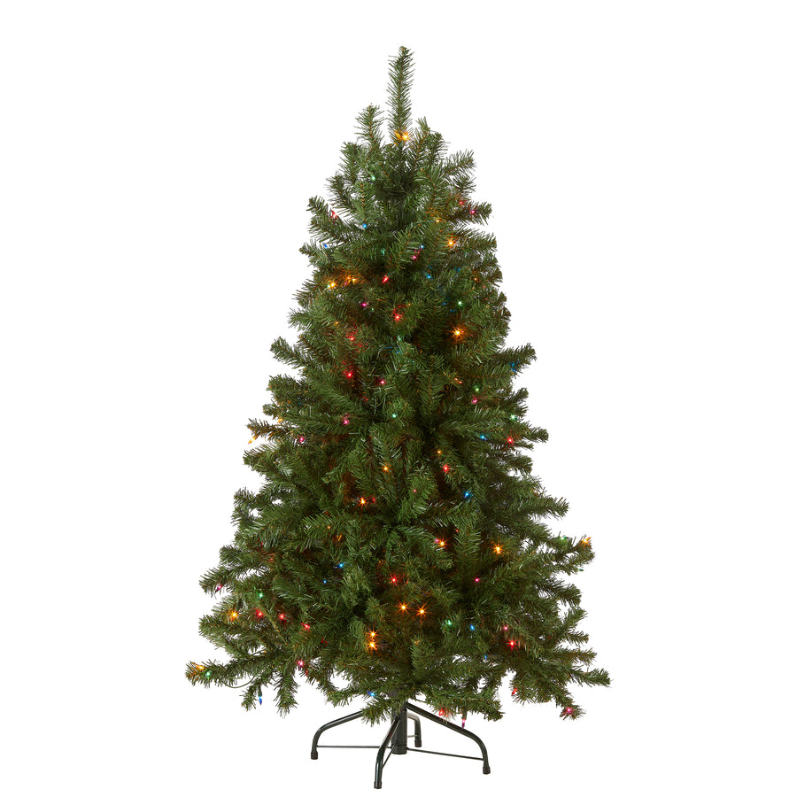 4.5 ft. Pre-Lit North Valley Spruce Tree with Multicolor Lights - National Tree Company