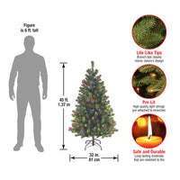 4.5 ft. Pre-Lit North Valley Spruce Tree with Multicolor Lights, Plug-In - National Tree Company