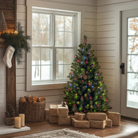 4.5 ft. Pre-Lit North Valley Spruce Tree with Multicolor Lights - National Tree Company