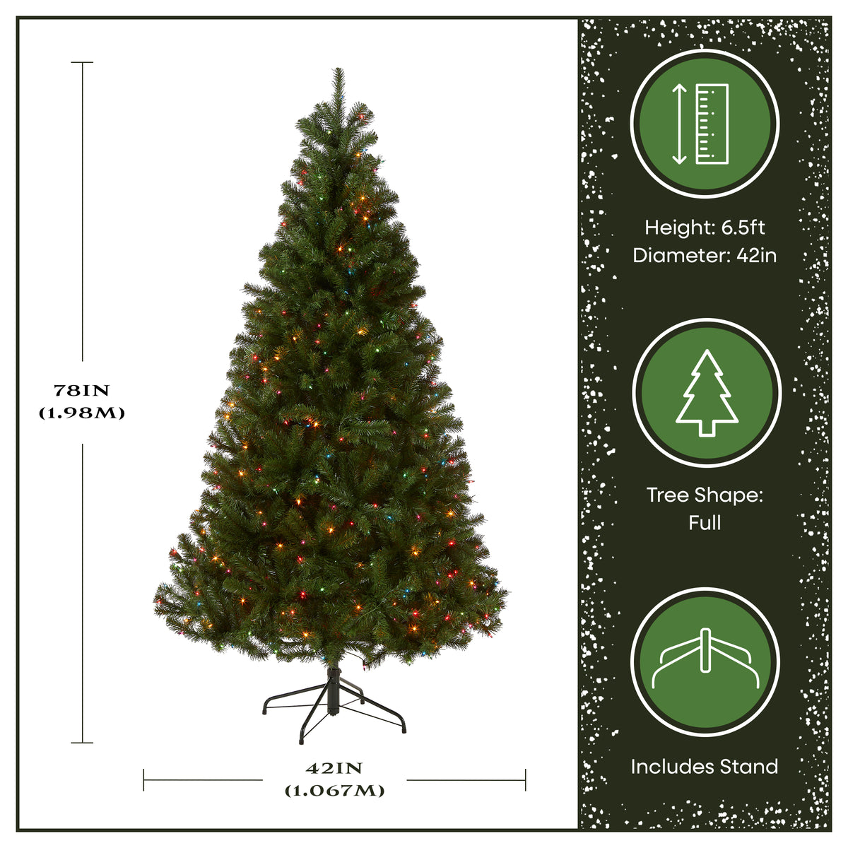 6.5 ft. Pre-Lit North Valley Spruce Tree with Multicolor Lights - National Tree Company