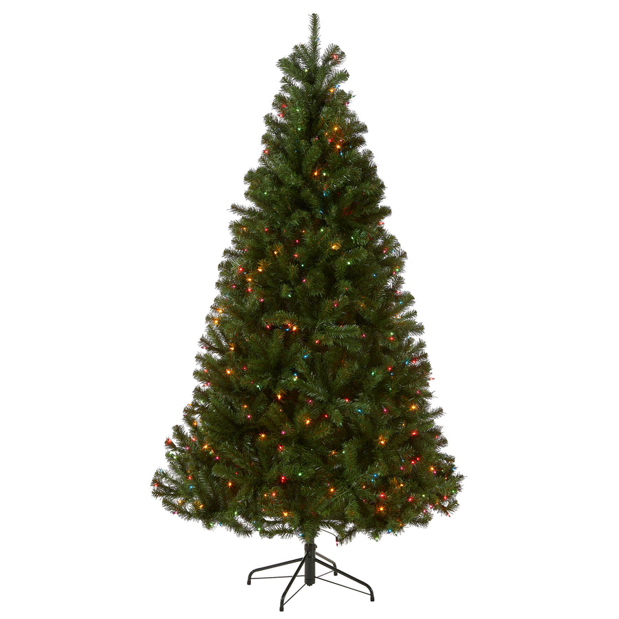 6.5 ft. Pre-Lit North Valley Spruce Tree with Multicolor Lights - National Tree Company