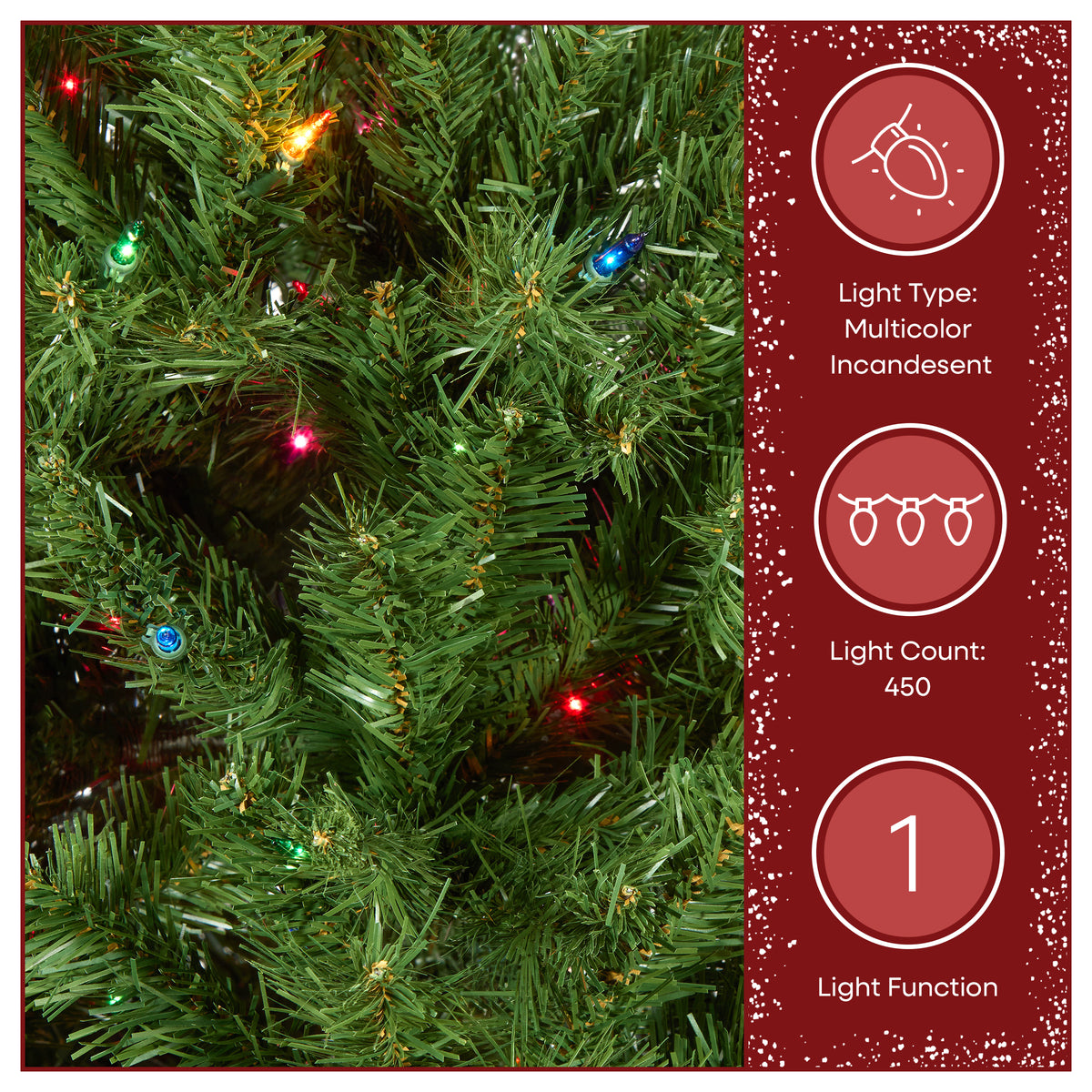 6.5 ft. Pre-Lit North Valley Spruce Tree with Multicolor Lights - National Tree Company