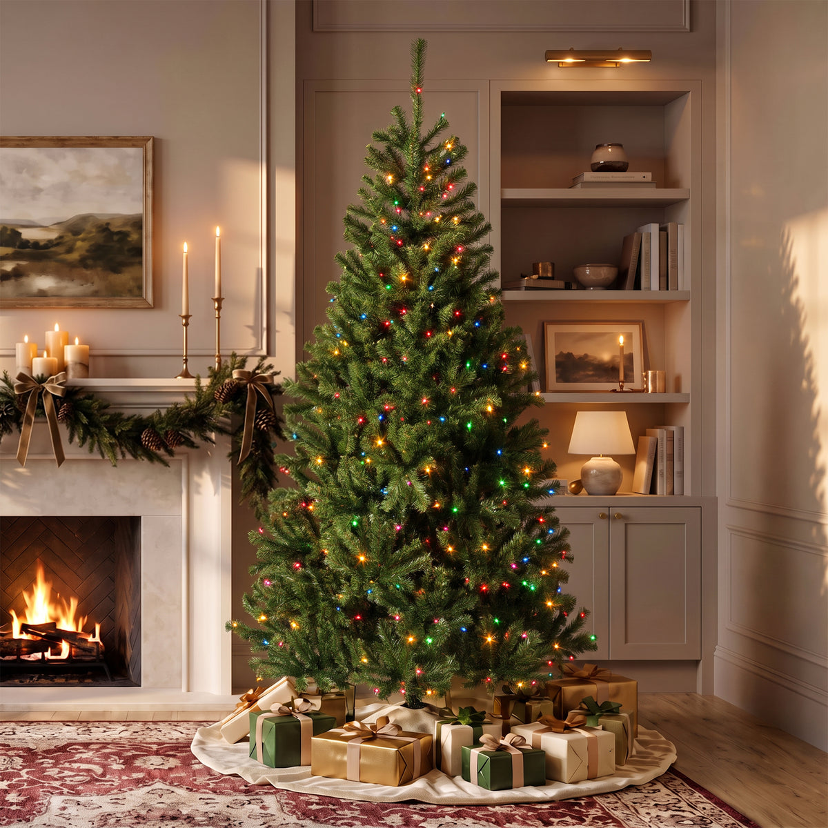 7 ft. Pre-Lit North Valley Spruce Tree with Multicolor Lights - National Tree Company
