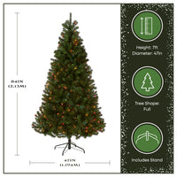 7 ft. Pre-Lit North Valley Spruce Tree with Multicolor Lights - National Tree Company