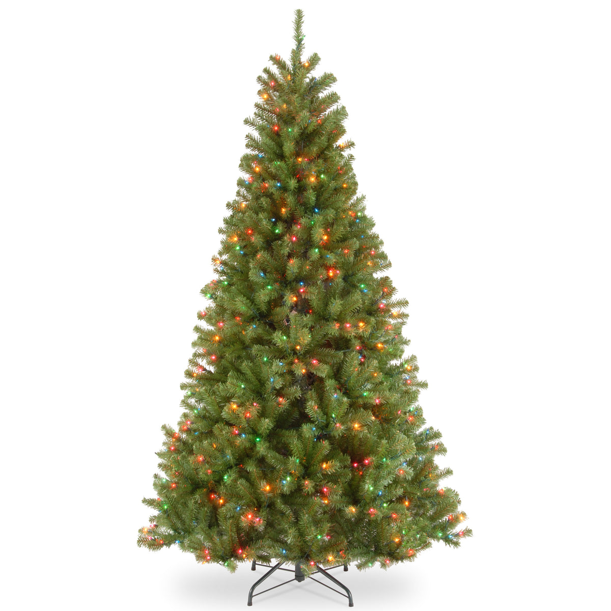 7.5 ft. Pre-Lit North Valley Spruce Hinged Tree with Multi Incandescent Lights - National Tree Company