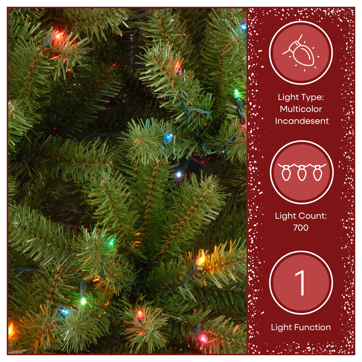 9 ft. Pre-Lit North Valley Spruce Hinged Tree with Multicolor Lights - National Tree Company