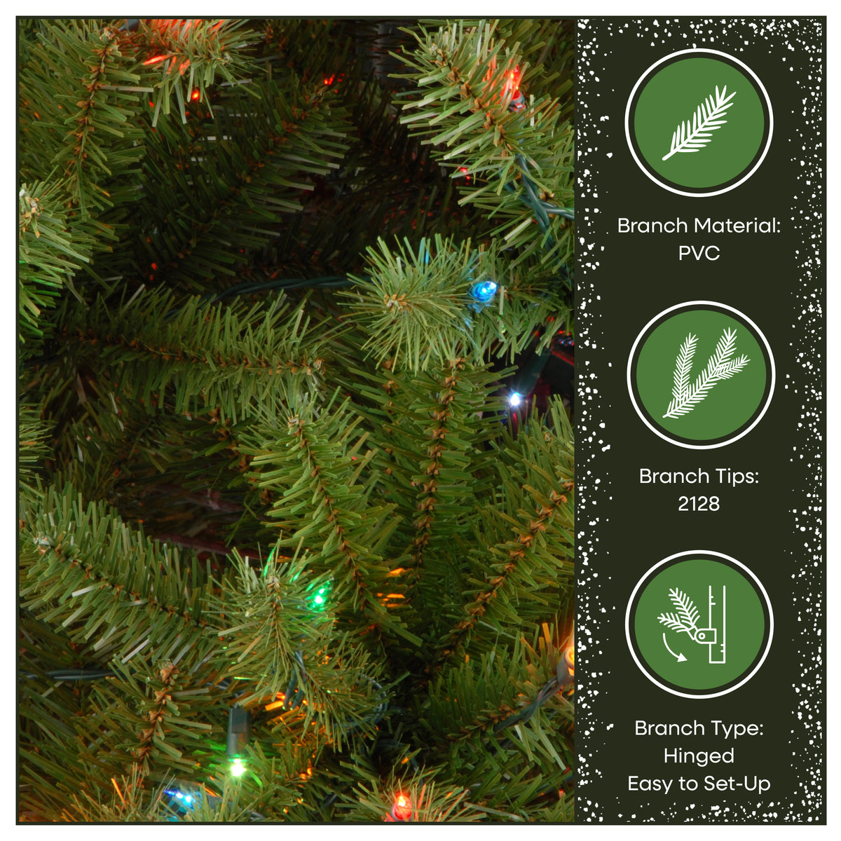 9 ft. Pre-Lit North Valley Spruce Hinged Tree with Multicolor Lights - National Tree Company