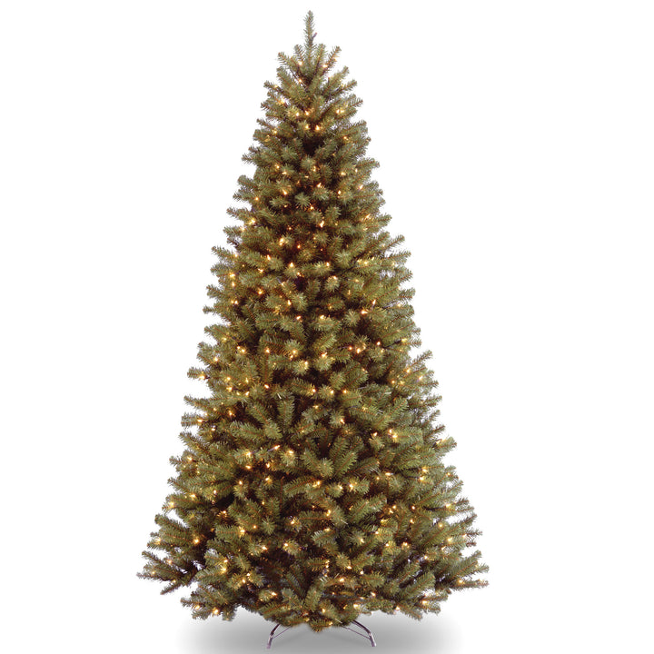 Pre-Lit Artificial Full Christmas Tree, Green, North Valley Spruce, White Lights, Includes Stand, 7 Feet