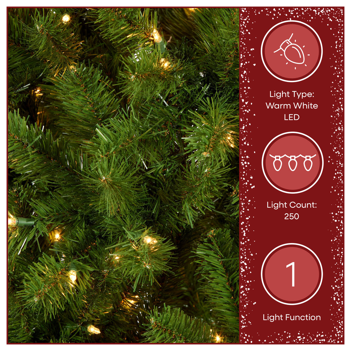 6 ft. Pre-Lit North Valley Spruce Pencil Slim Hinged Tree with Warm White LED Lights - National Tree Company