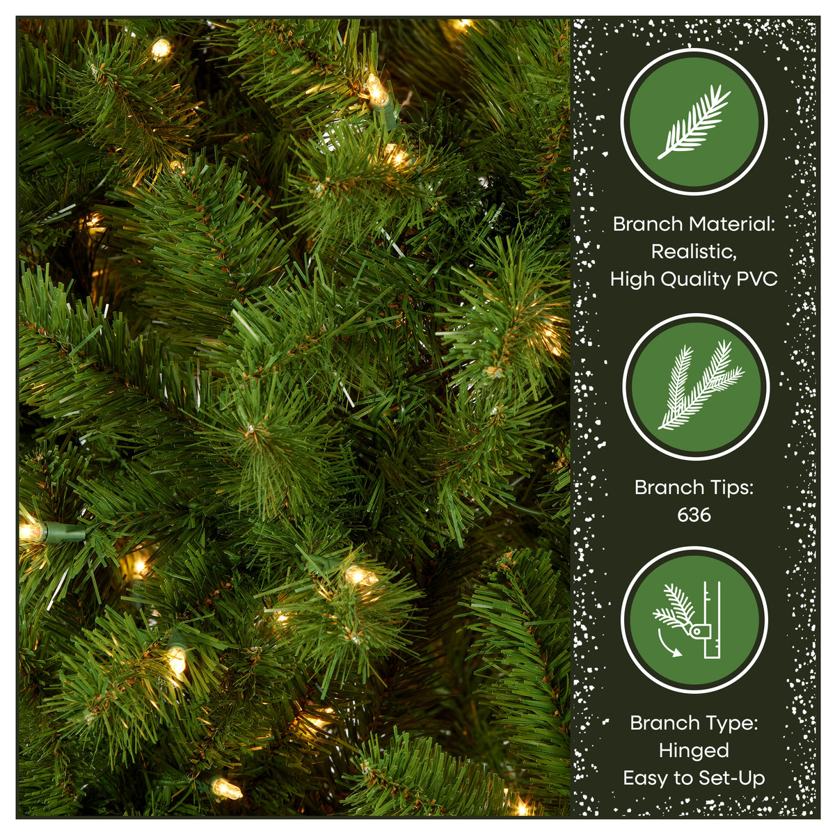 6 ft. Pre-Lit North Valley Spruce Pencil Slim Hinged Tree with Warm White LED Lights - National Tree Company