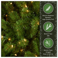 6 ft. Pre-Lit North Valley Spruce Pencil Slim Hinged Tree with Warm White LED Lights - National Tree Company
