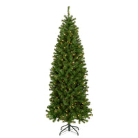 6 ft. Pre-Lit North Valley Spruce Pencil Slim Hinged Tree with Warm White LED Lights - National Tree Company