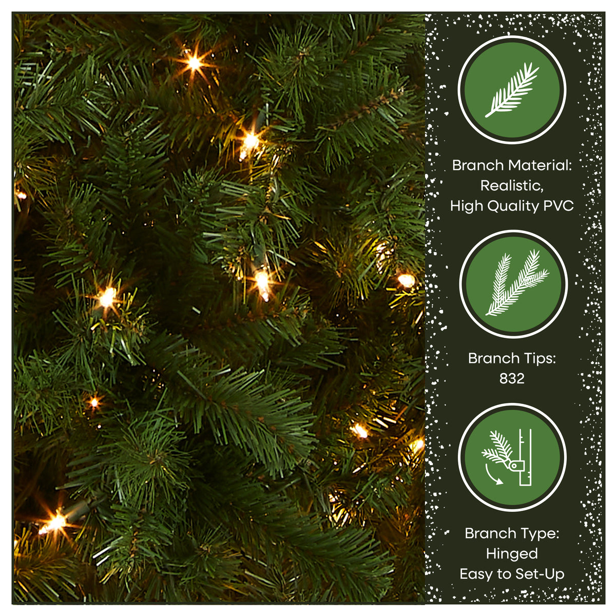 6.5 ft. Pre-Lit North Valley Spruce Pencil Slim Tree with Clear Lights - National Tree Company