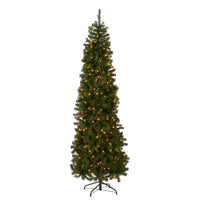 6.5 ft. Pre-Lit North Valley Spruce Pencil Slim Tree with Clear Lights - National Tree Company
