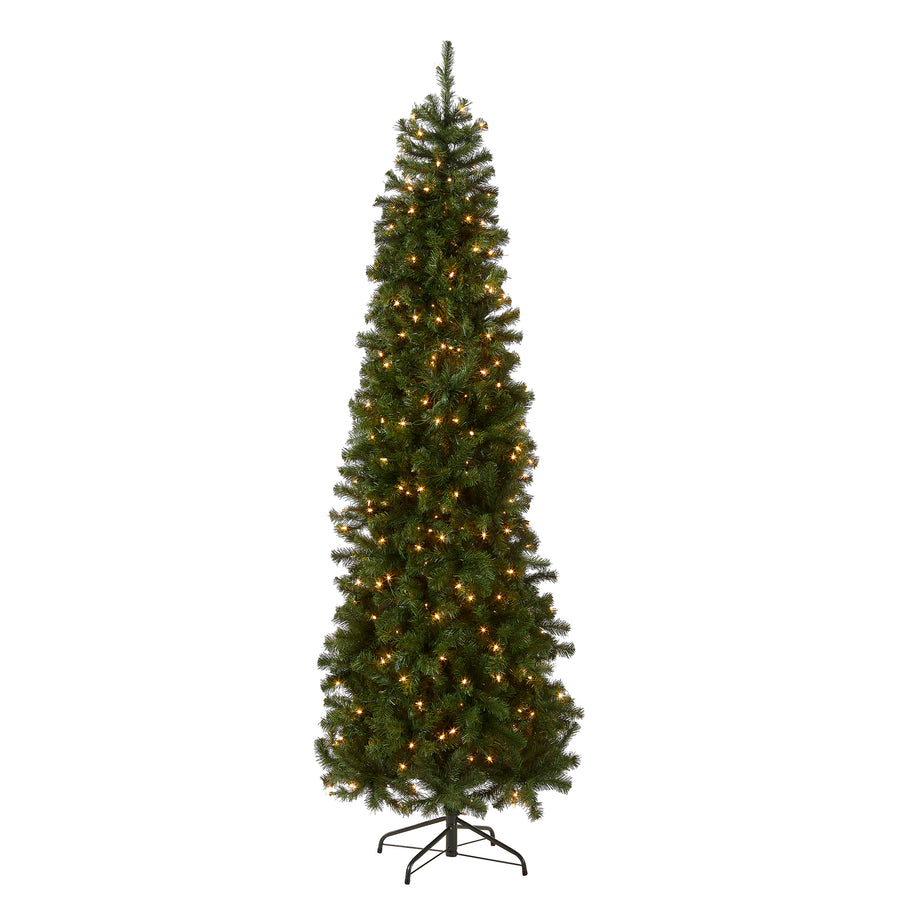 6.5 ft. Pre-Lit North Valley Spruce Pencil Slim Tree with Clear Lights - National Tree Company