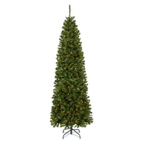 7.5 ft. Pre-Lit North Valley Spruce Pencil Slim Hinged Tree with Clear Lights - National Tree Company