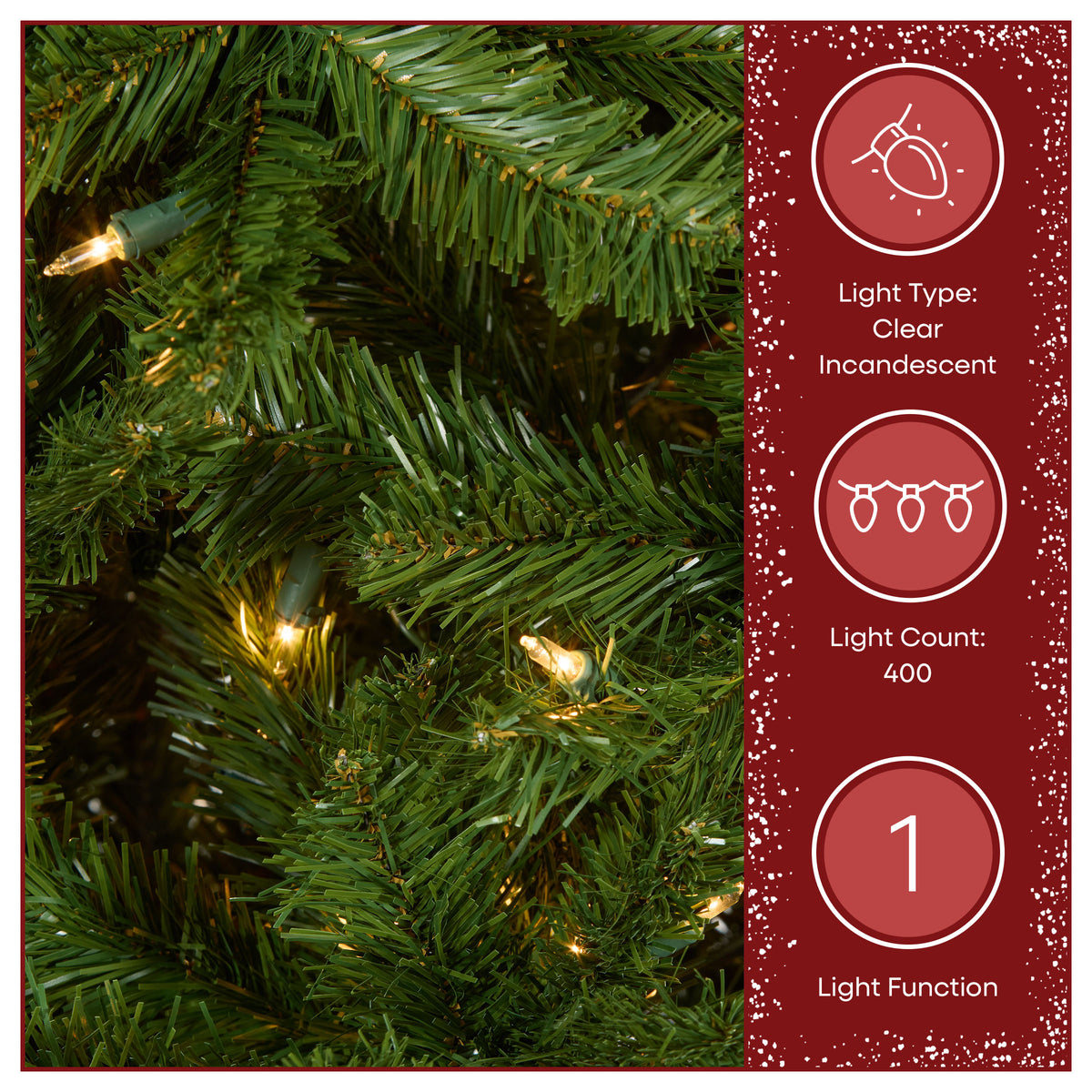 7.5 ft. Pre-Lit North Valley Spruce Pencil Slim Hinged Tree with Clear Lights - National Tree Company