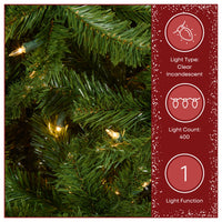 7.5 ft. Pre-Lit North Valley Spruce Pencil Slim Hinged Tree with Clear Lights - National Tree Company