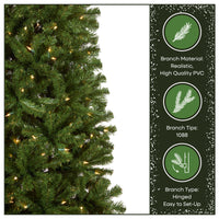 7.5 ft. Pre-Lit North Valley Spruce Pencil Slim Hinged Tree with Clear Lights - National Tree Company