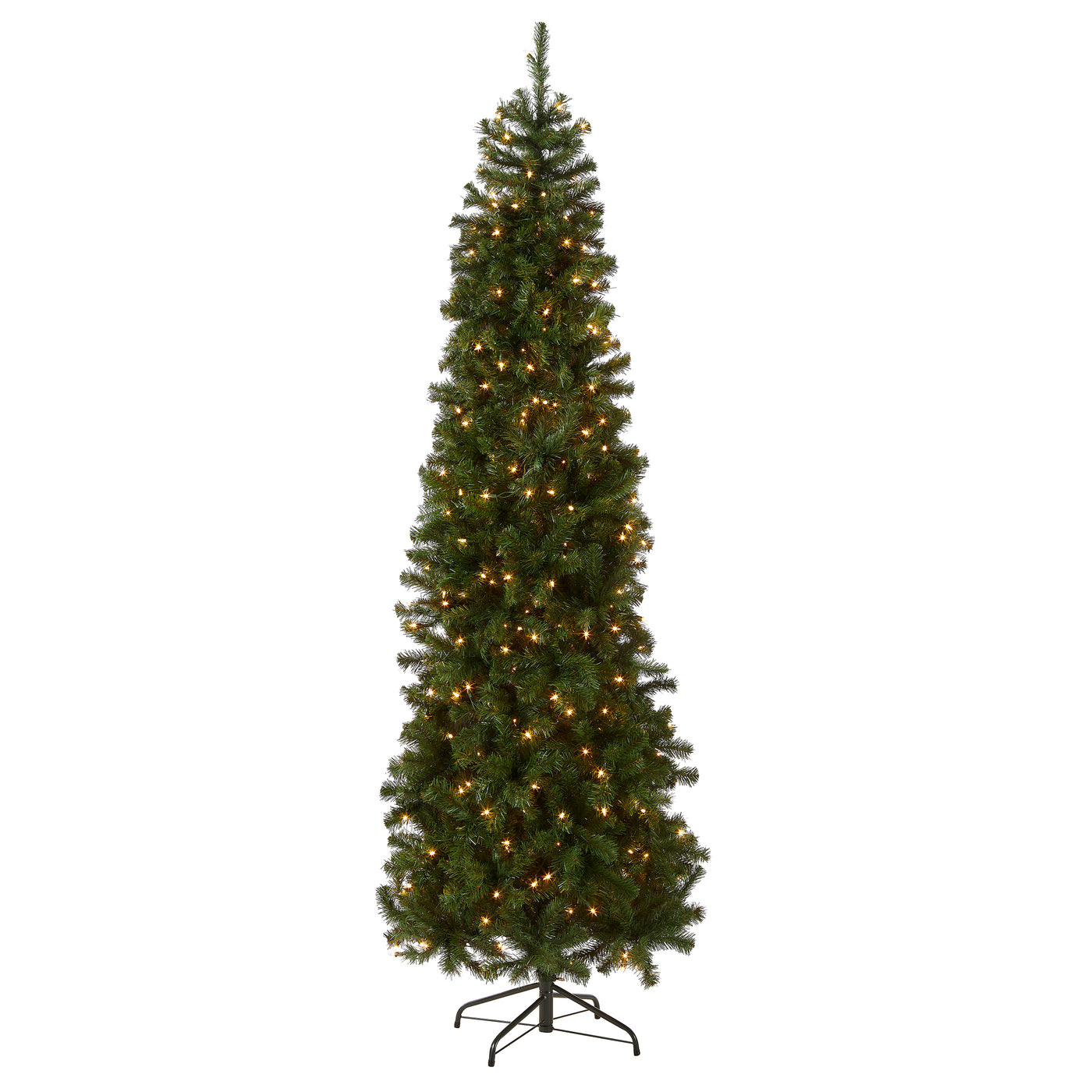 7.5 ft. Pre-Lit North Valley Spruce Pencil Slim Tree with Clear Lights - National Tree Company