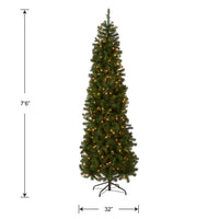 7.5 ft. Pre-Lit North Valley Spruce Pencil Slim Tree with Clear Lights - National Tree Company